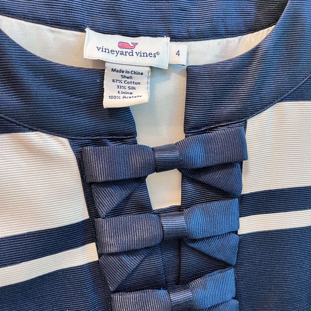 Vineyard Vines Navy and Cream Striped Dress - Picture 3 of 4